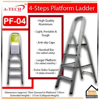 A-TECH™ ★ Aluminium Platform Step Ladder ★【3 Step / 4 Step / 5 Step / 6 Step / 7 Step】