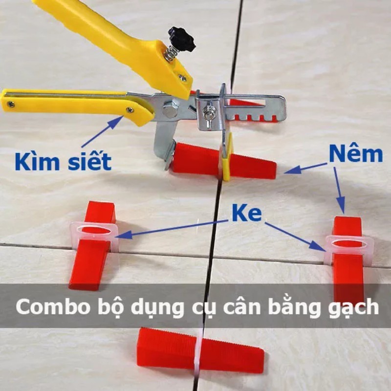 [HCM] dụng cụ ke ốp lát gạch men: Kìm siết+90 nêm+90 ke móc,Ke cân bằng gạch -Randy