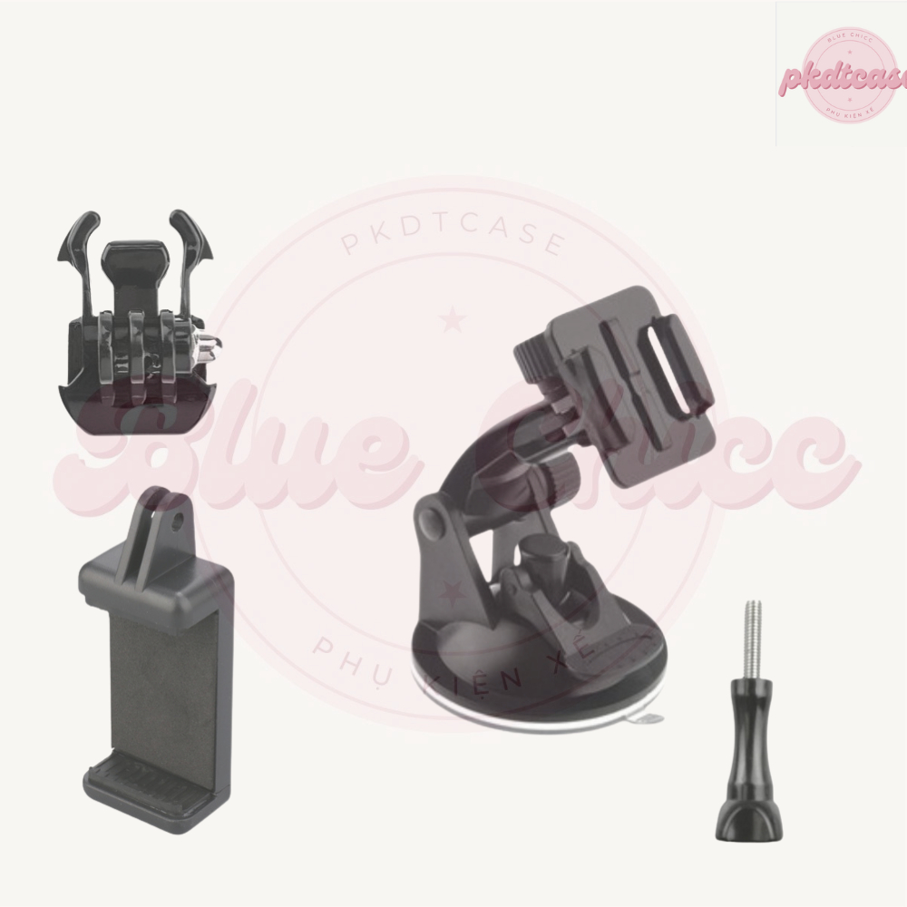 Phụ kiện MOUNT HÚT ĐẦU BẰNG camera hành trình - Giá đỡ Điện Thoại để bàn hút kính.[BLUE CHICC]