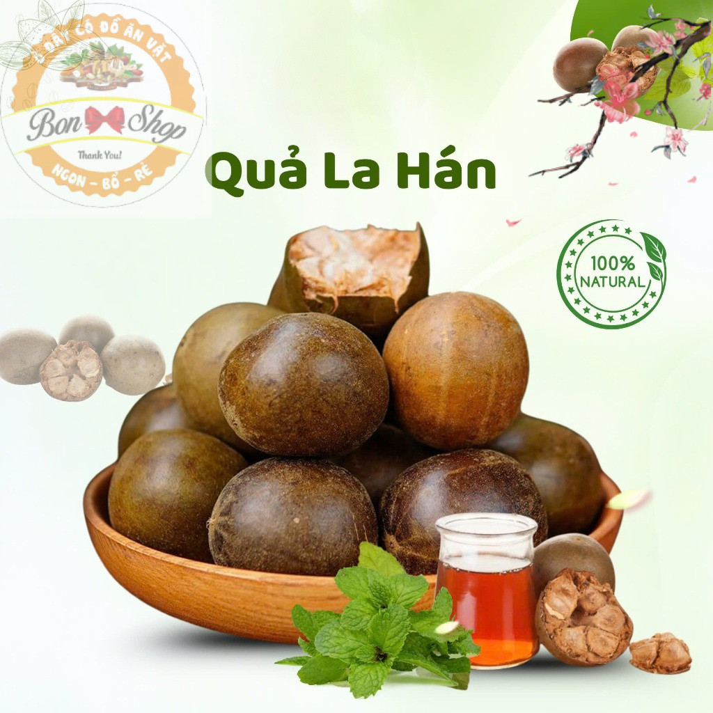 La hán quả sấy khô, Quả la hán nguyên trái thanh nhiệt làm nước sâm, pha trà, thanh lọc