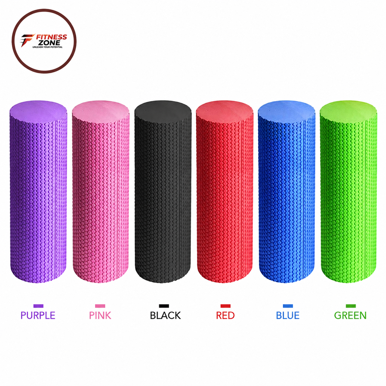 Foam Roller for Muscle Recovery – High Density Solid EVA Roller for Deep Tissue Massage, Physical Therapy & Back Pain Relief | 12 & 18 Inch | Yoga & Exercise Foam Roller (Multicolor)