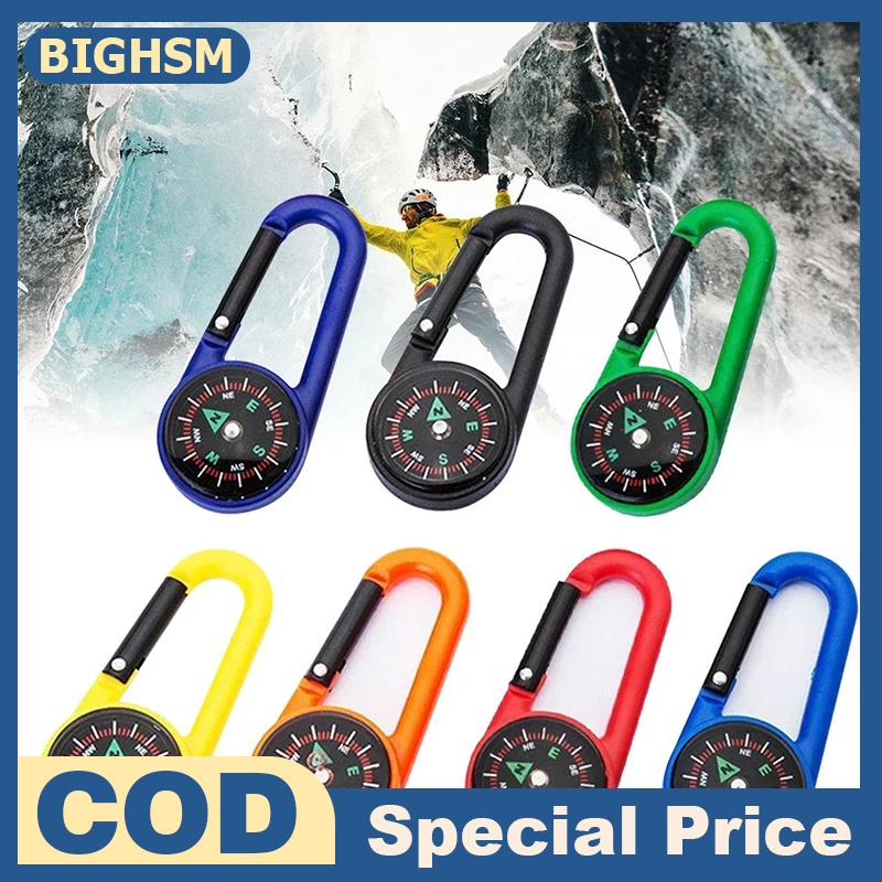 BIGHSM Ngoài trời ABS Mini la bàn Carabiner cắm trại Nhiều màu Keychain nhanh chóng phát hành leo núi đi bộ đường dài Ba lô khóa với la bàn