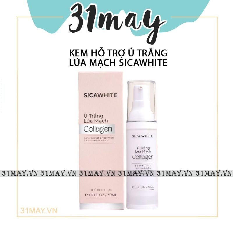 Kem Ủ Trắng Lúa Mạch Collagen Sica White 30ml Chính Hãng - Kem Hỗ Trợ Ủ Trắng Cho Da Mặt