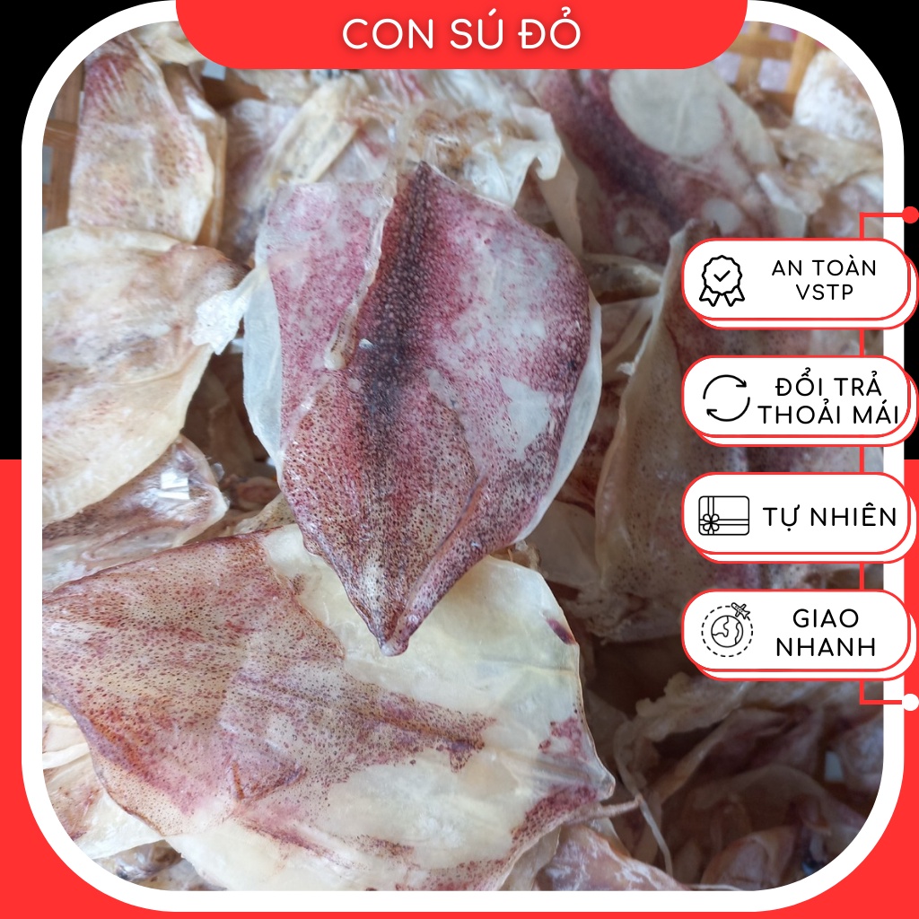 Khô mực chuối, mực con to dày ngọt túi hút chân không 500g - Sudoshop