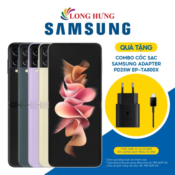 [VOUCHER 7% TỐI ĐA 800K] Điện thoại Samsung Galaxy Z Flip3 5G (8GB/128GB) - Hàng Chính Hãng - Thiết kế vô cùng mới mẻ, Chipset thế hệ mới, tích hợp sạc không dây