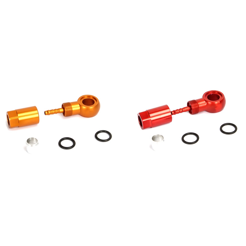 2set Bicycle Hydraulic Hose Fitting Insert for Shimano Slx Xt Xtr Golden & Red