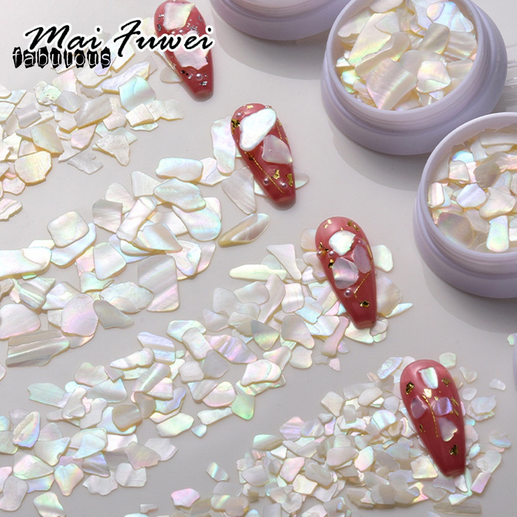 MAIFUWEI Fab 1กล่องตะกร้าหินส่องแสงตกแต่งเล็บง่าย ราคา 12 บาท*ส่งฟรี