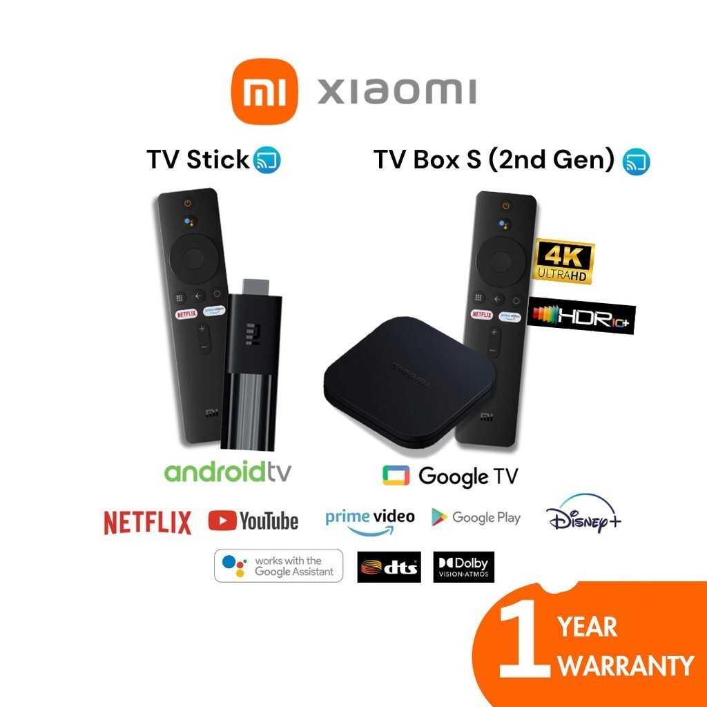 Xiaomi Tv Stick/Tv Stick 4K/Mi Box S 2Nd 3Rd Gen 1080P Android Tv Android Tv Stick Android Tv ราคา 1,990 บาท*ส่งฟรี