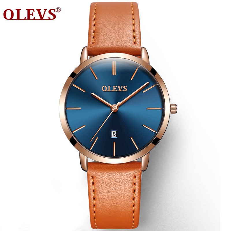 Đồng hồ đeo tay OLEVS 5869 bộ máy thạch anh Nhật Bản kháng nước thiết kế siêu mỏng thời trang cho cặp đôi