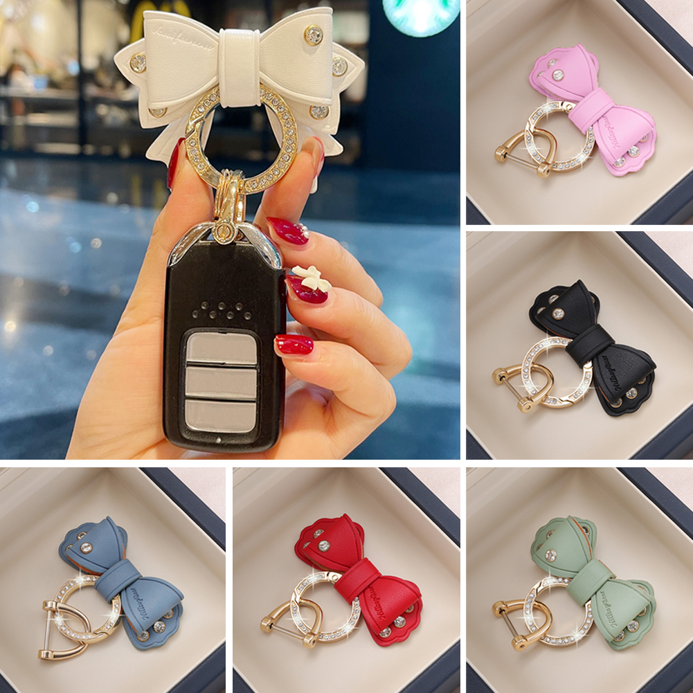 Rhinestone Cute Bear Key Chain Tassels Keychain Anti-lost Pendant Holiday  Car Key Ring Chain Holder