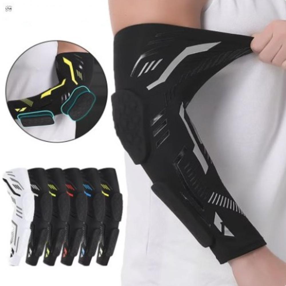 LITUILI Riêng biệt Miếng đệm khuỷu tay Dài Tổ ong Bảo vệ nẹp khuỷu tay Chống va đập Chống va chạm kép Bọc cẳng tay Bóng Rổ