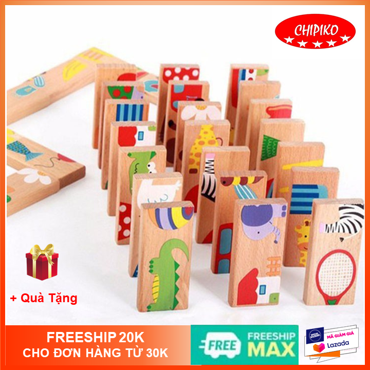 Domino vườn hoa 28 thanh tìm đôi quan sát so sánh đồ chơi gỗ cho bé