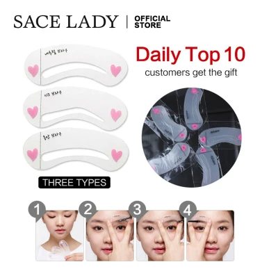 SACE LADY Eyebrow Stencil Set EyeBrow DIY Drawing Card Reusable Easy Makeup Tool