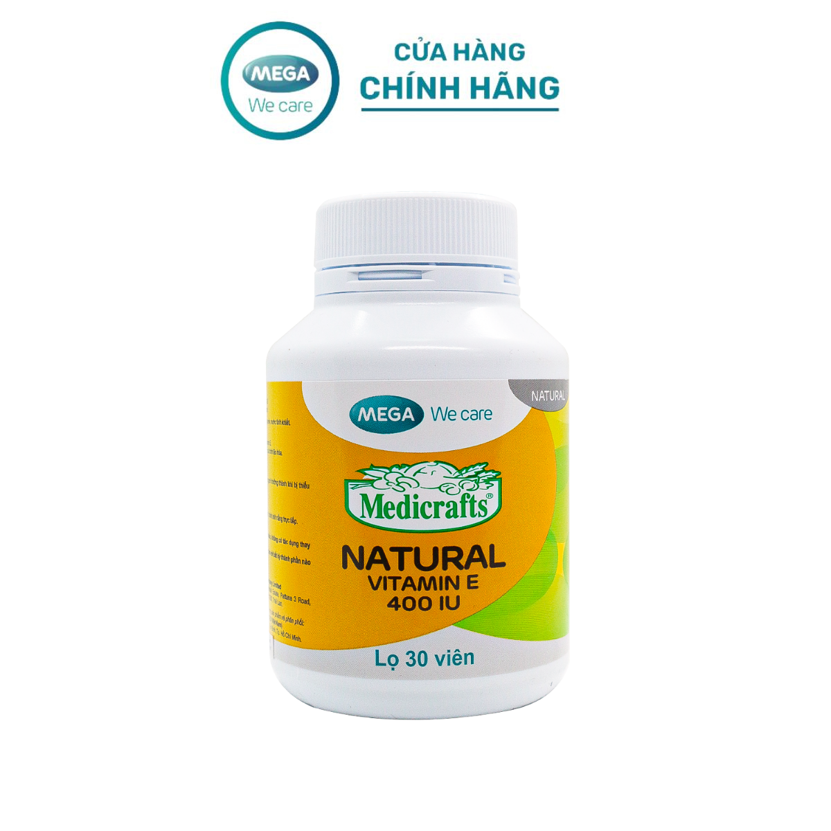  Thực phẩm bảo vệ sức khỏe MEDICRAFTS® NATURAL VITAMIN E 400 IU bổ sung và dự phòng thiếu hụt Vitamin E  Chai 30 viên  
