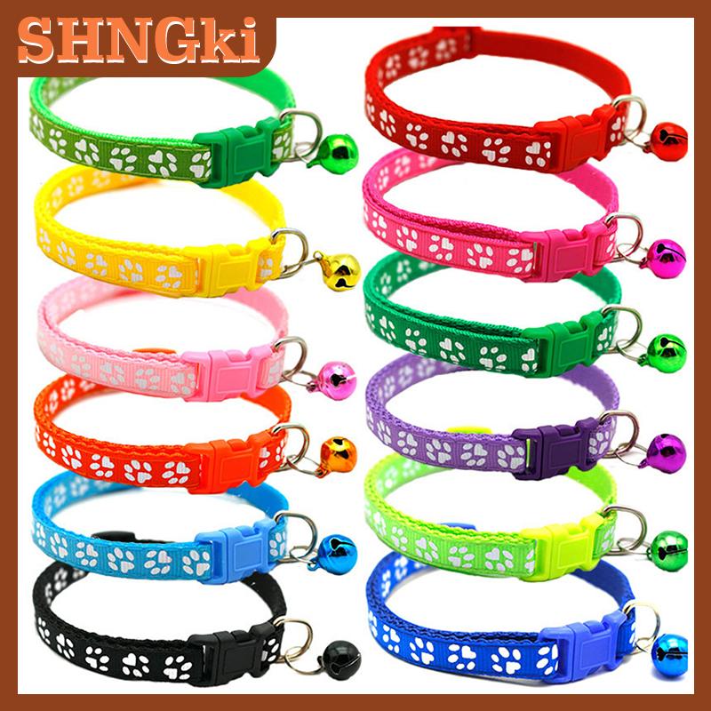 ❤❤❤Hot Sale SHNGki ปลอกคอแมวลูกแมวขนาดเล็กพิมพ์ลายอุ้งเท้า