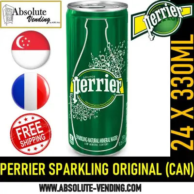 PERRIER ORIGINAL Sparkling Mineral Water 330ML X 24 (CAN) - FREE DELIVERY within 3 working days!