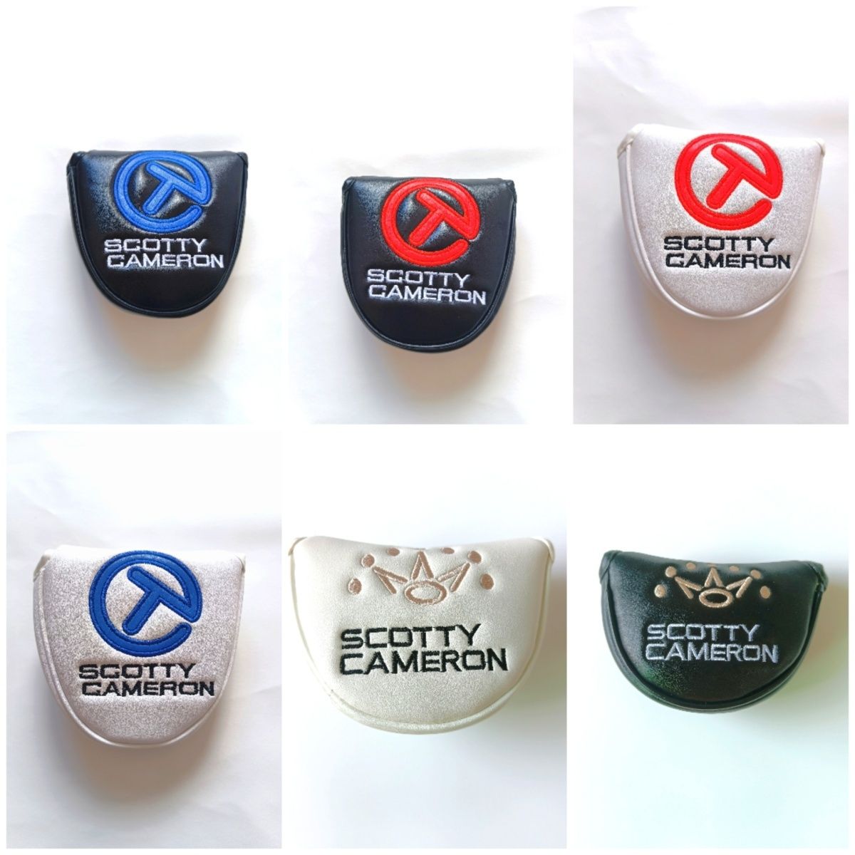 For 2025 Golf Cameron Semi-circle Putter Cover PU Material Exquisite Embroidery Magnet Closed Single Ear Ball Head Protective Cover