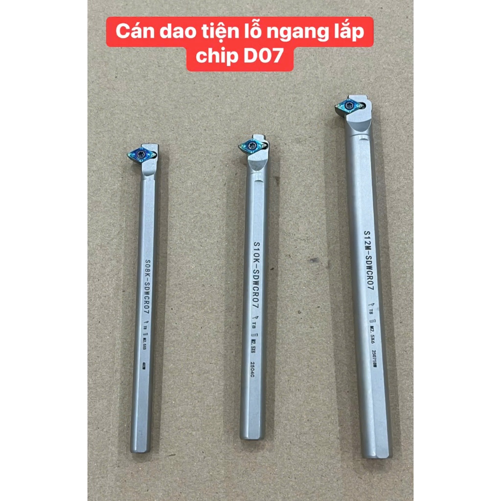 Cán dao tiện lỗ lắp chip D07 bằng thép trắng chống rυng độ bền cao