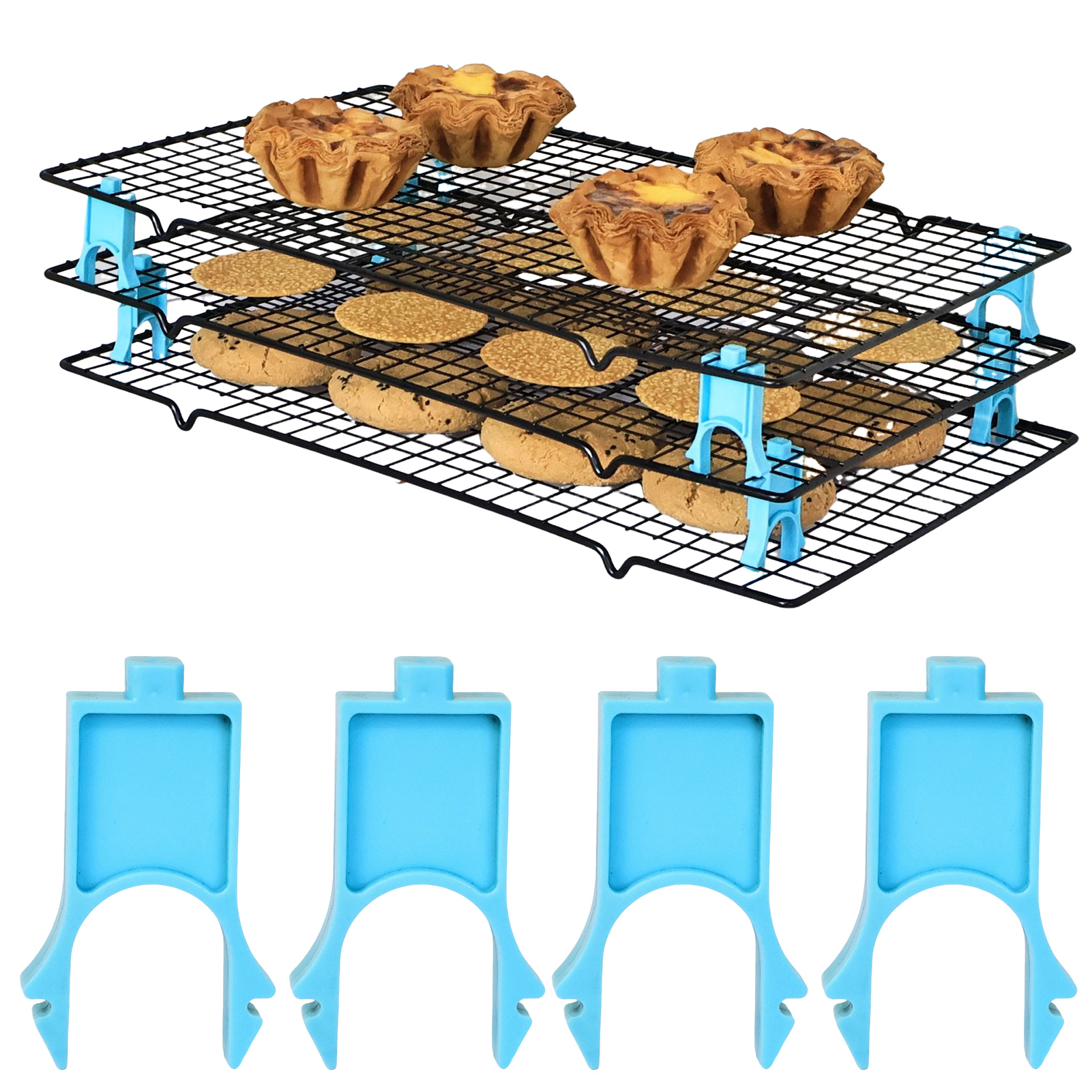 Xiaxuannai chống va đập Khay nướng bánh tổ chức Khay nướng bánh Stacker tiết kiệm không gian tấm lót nướng bánh stackers tái sử dụng khay giữ Sim điện thoại cho đóng băng Máy sấy khay Yêu thích