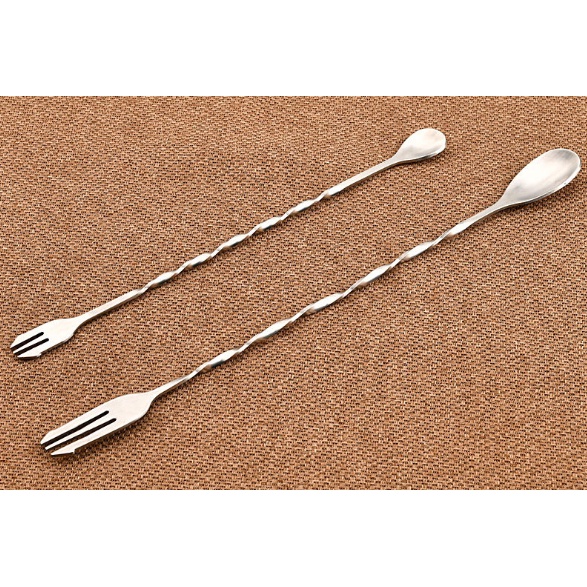 Thìa bar pha chế inox | bar spoon muỗng khuấy pha chế hai đầu