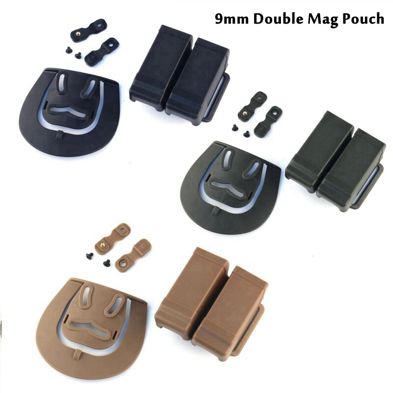 Tactical Double Magazine Mag Pouch For Glock 17 19 Beretta M92 Sig USP 9Mm