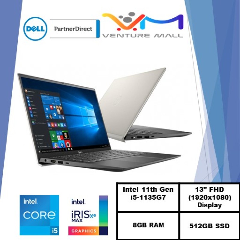 New 11th Gen (READY STOCK) New Vostro 13 5301- i5-1135G7/Win 10 Pro/ Iris® Xe Graphics/8GB RAM/512GB SSD/3yrs warranty