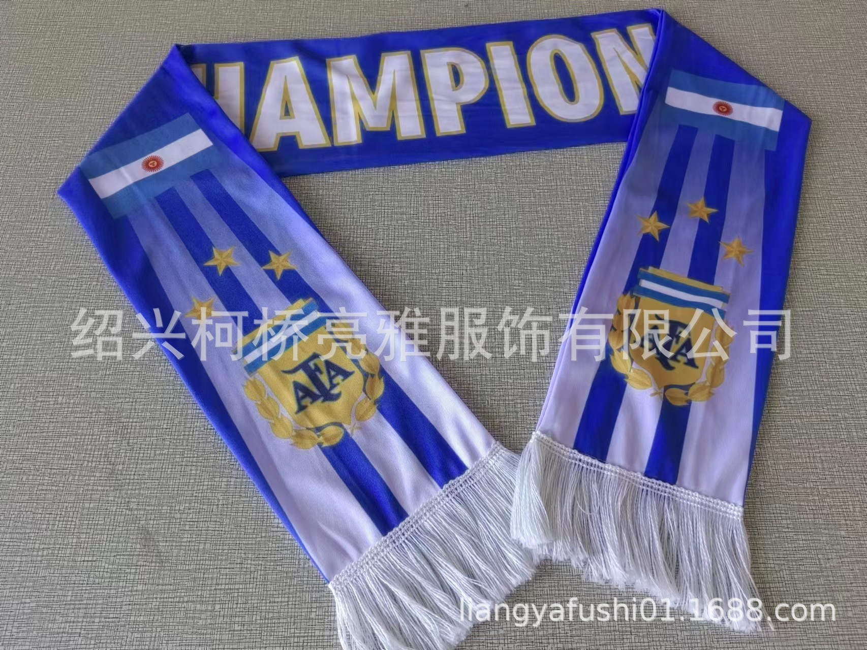 2023 World Cup Polyester dệt kim bóng đá khăn Argentina fan hâm mộ Khăn choàng dệt kim Suave meteorology82gy5