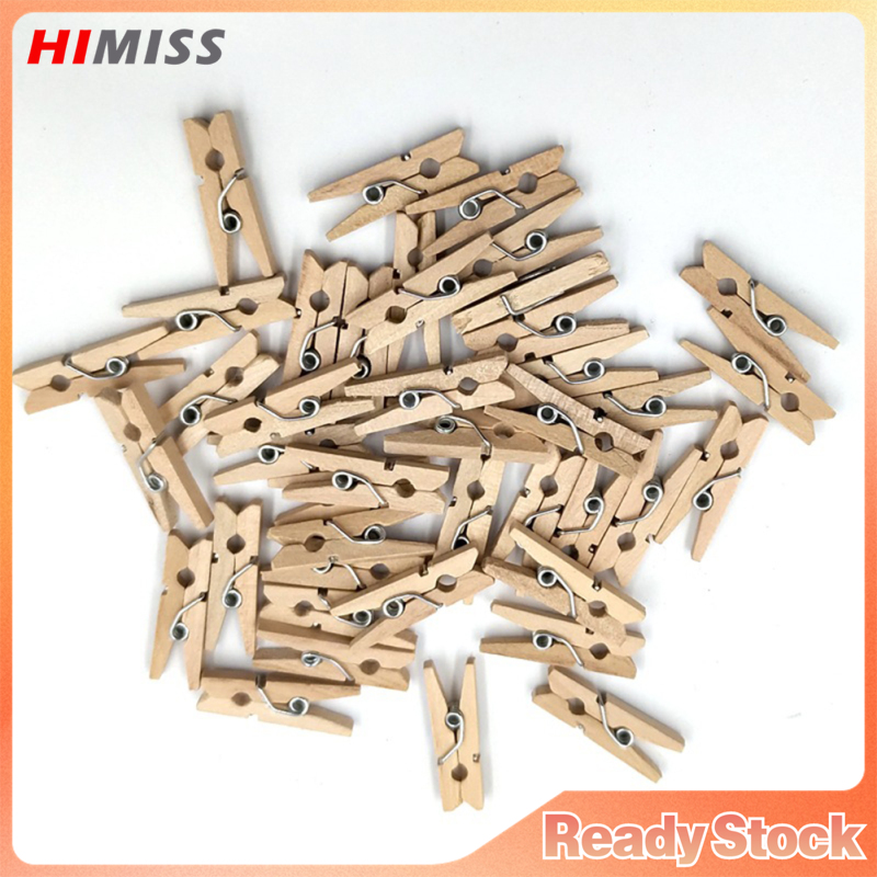 100pc Natural Wooden Clothespins Multi-functional Reusable Mini Clips Clothes Pins With 10m Jute Twine For Photo Crafts ราคา 43 บาท*ส่งฟรี
