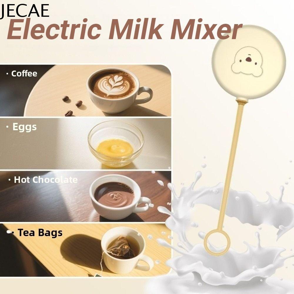 JECAE Không dây Máy đánh sữa điện Mẫu pin Điện Máy trộn tạo bọt sữa Máy tạo bọt sữa Tự động Máy xay cầm tay điện Dụng cụ nấu ăn