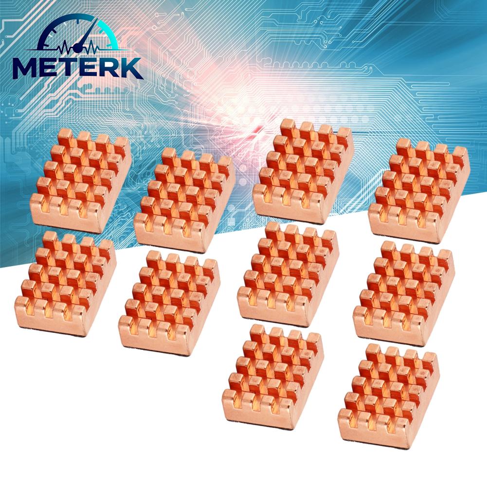 Meterk 10pcs P15x5x10 Brass Heatsink with Thermal Adhesive Tape CPU Heat Sinks Cooling Cooler Fin Giá 146,000 Đồng*Miễn phí vận chuyển