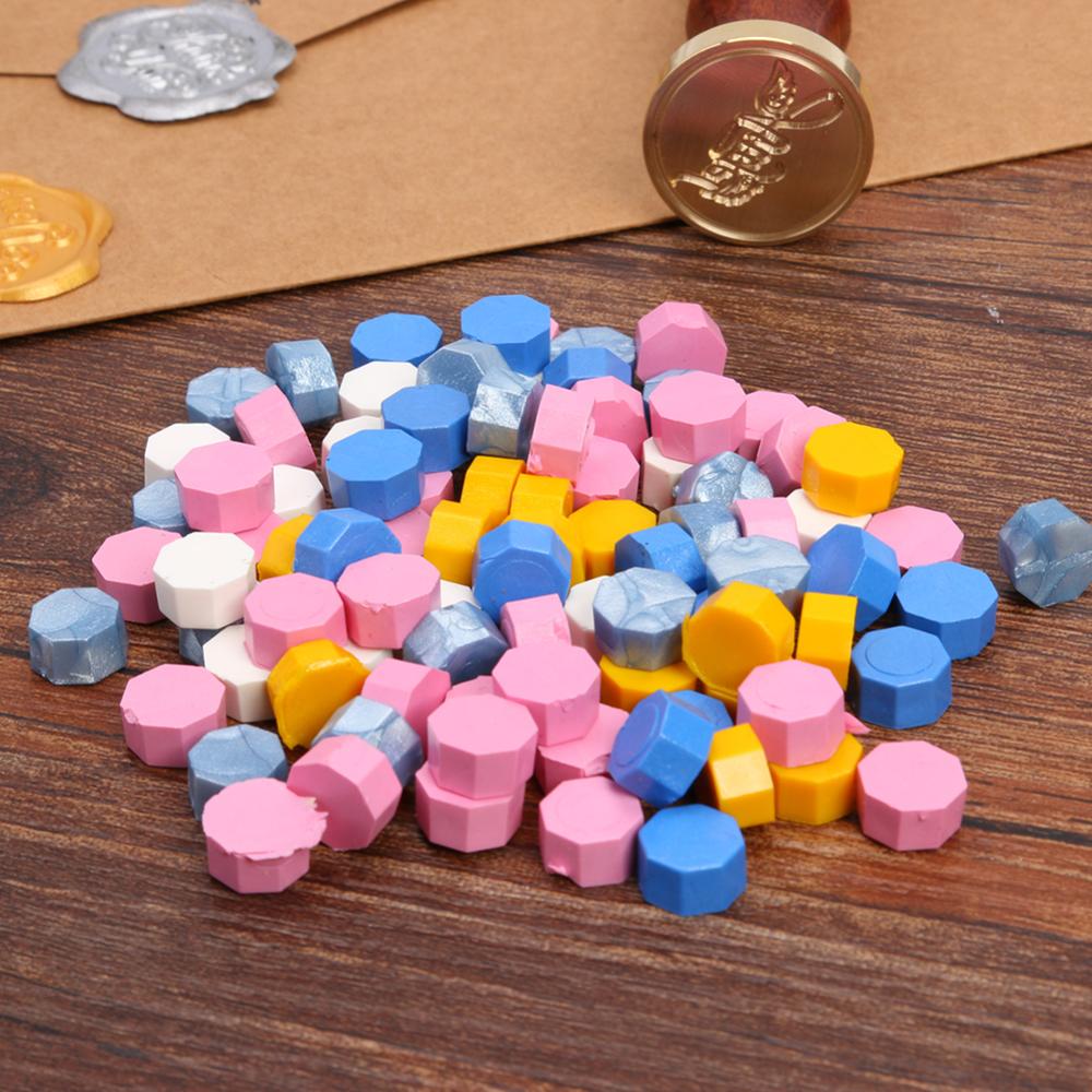 100Pcs dấu sáp Hạt Nhiều Màu Cổ Điển Octagon dấu sáp Tem Hạt Tự Làm Thủ Công Cho Phong Bì Trang Trí Nội Thất Cho con dấu sáp Niêm Phong