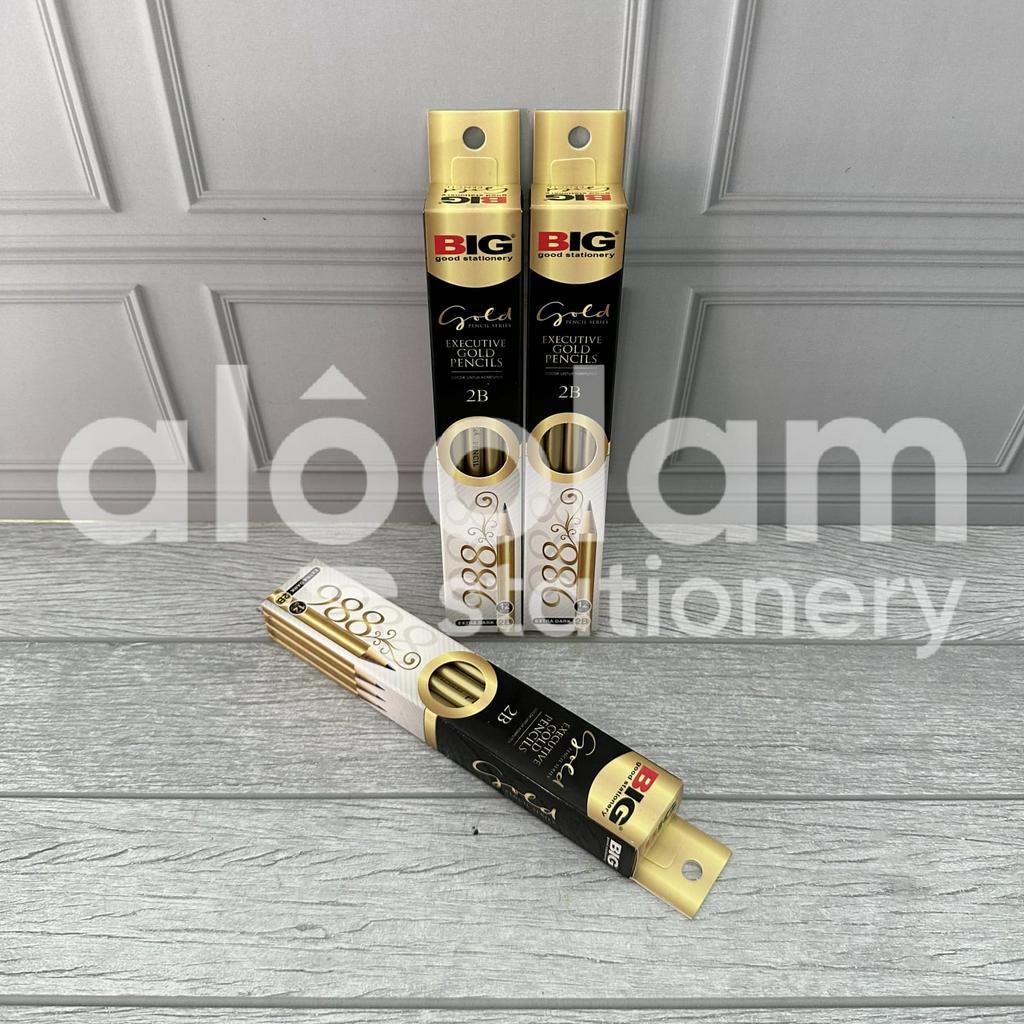 AlQolam SELUSIN ( 12 PCS ) Pensil 2B Big Gold 988