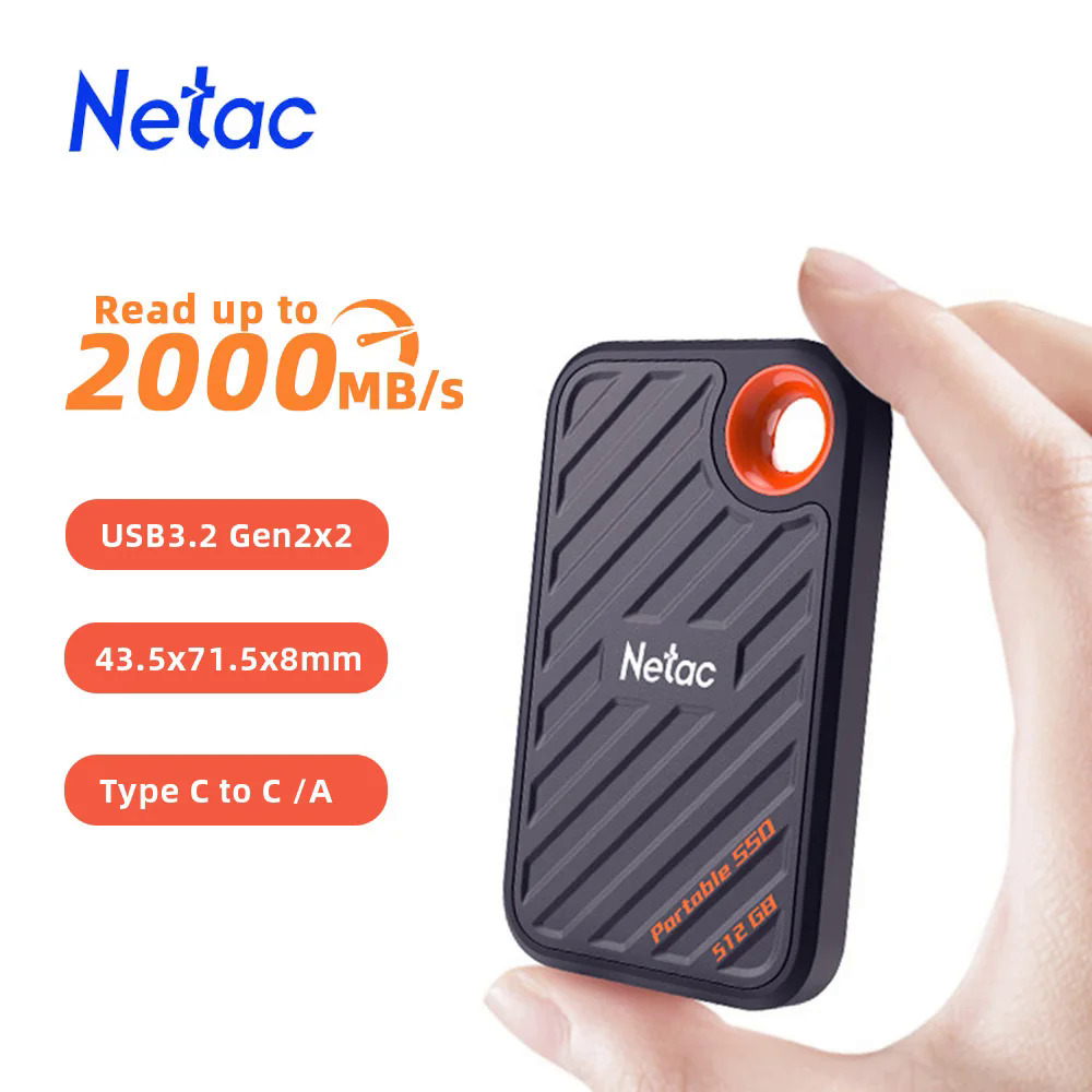 Netac NVMe SSD 1TB Ổ cứng gắn ngoài SSD 2TB M.2 SSD NVMe 500GB 250GB portbale bên ngoài HD đĩa trạng thái rắn cho máy tính xách tay