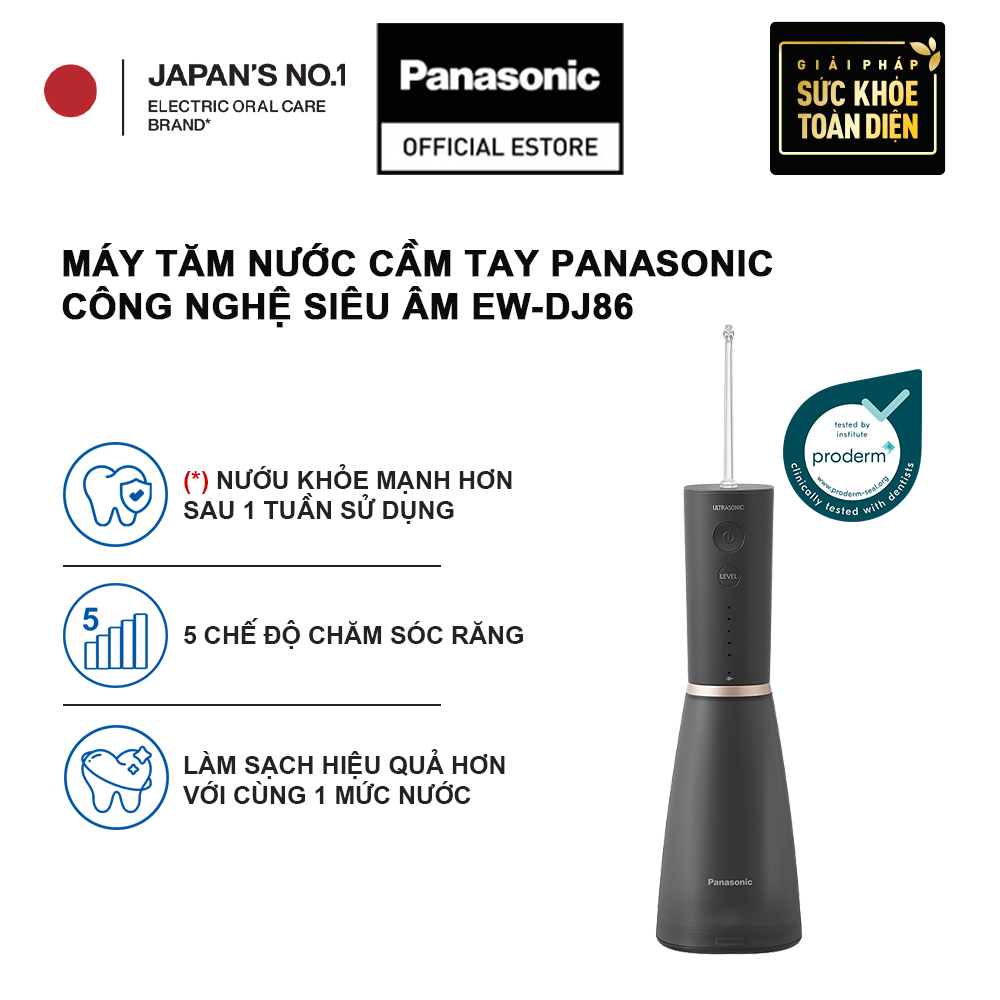 [Chính hãng] Máy tăm nước cầm tay Panasonic Công Nghệ Siêu Âm EW-DJ86 - Bảo hành 12 tháng