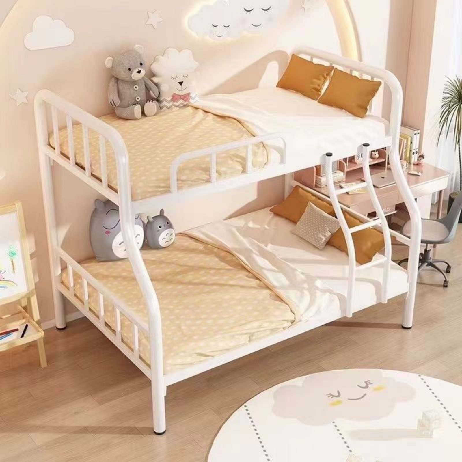 Sunnimix Space-Saving Metal Bunk Bed Safety Guardrail Metal Bunk Bed Frame High Stability Bedroom Furniture Sturdy and Long-Lasting for Adults, Students, Workers, Small Apartment, Hostel ราคา 13,838 บาท*ส่งฟรี
