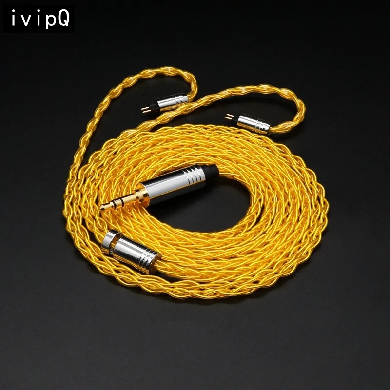Ivipq-513 OCC Silver Plated Earphone Upgrade Cable，With 2.5/3.5/4.4/MMCX/TFZ/2PIN,For S12 Zetian Tan