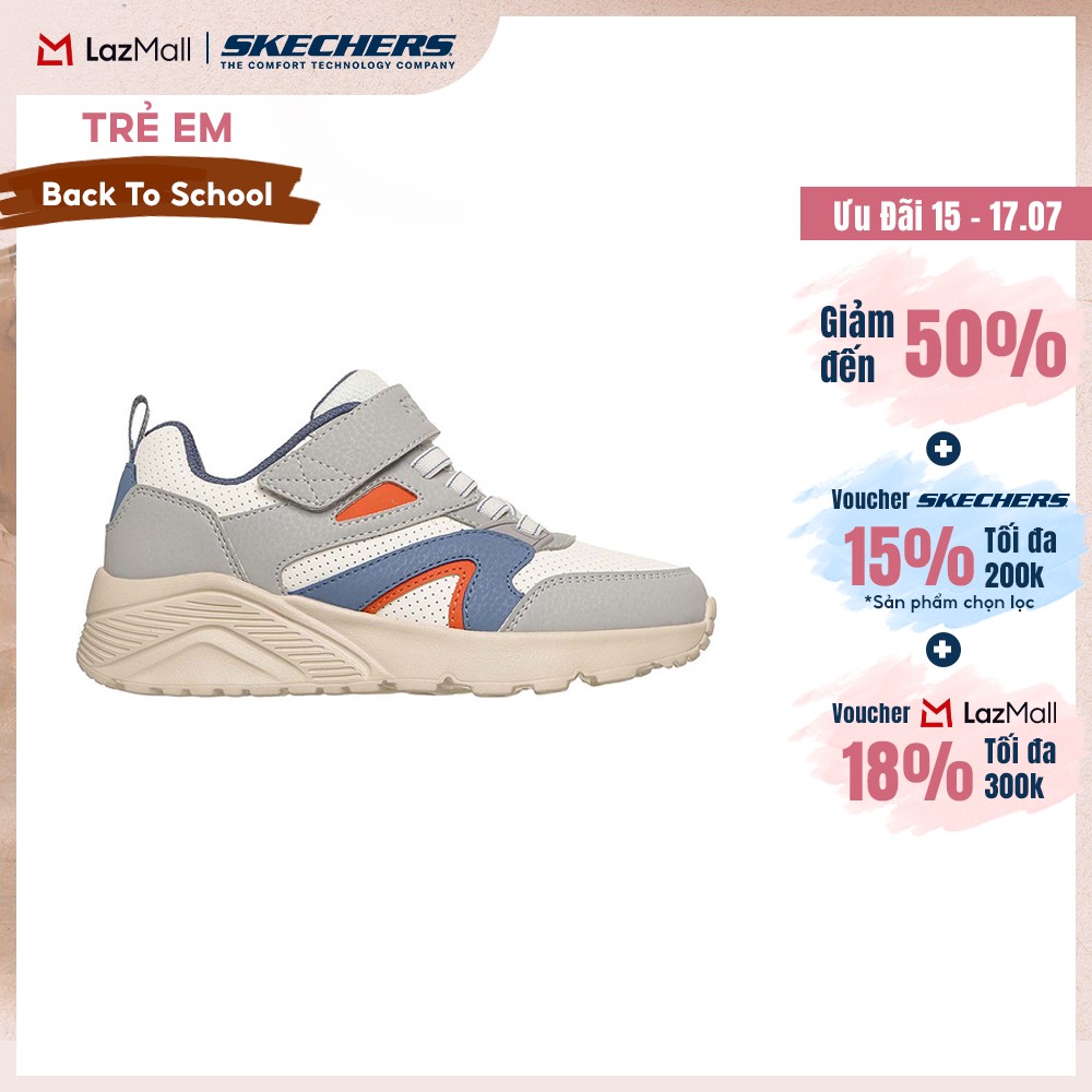 [Chỉ 15-17.07 - Voucher Skechers 18% + Voucher 18%] Giày Thể Thao Bé Trai Skechers Street UNO Lite Echo Surge - 403640L-LGMT Air-Cooled Memory Foam