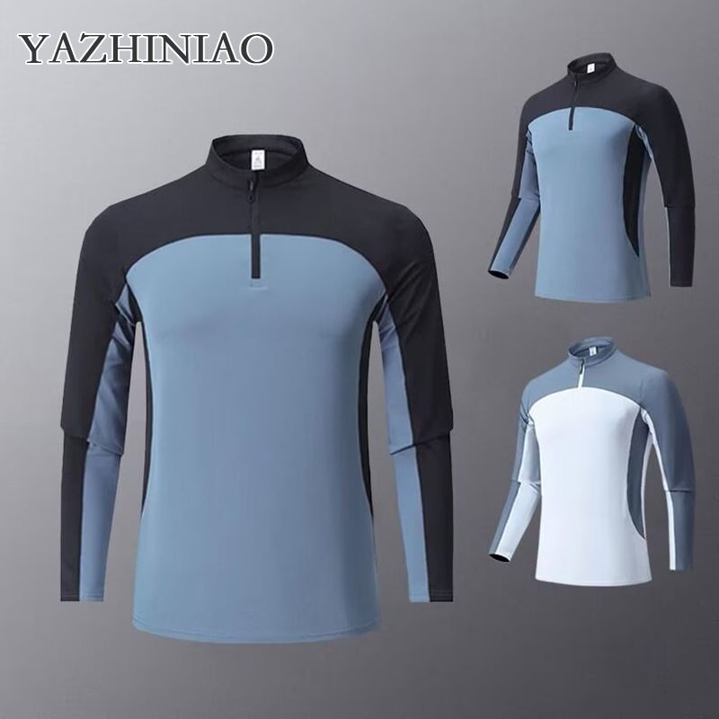  YAZHINIAO Áo phông nam Tay áo dài đi xe đạp nhanh chóng làm khô hàng đầu bóng đá luyện tập Bóng Rổ Đồ Tập Dài Tay Tay áo dài T-Shirt 