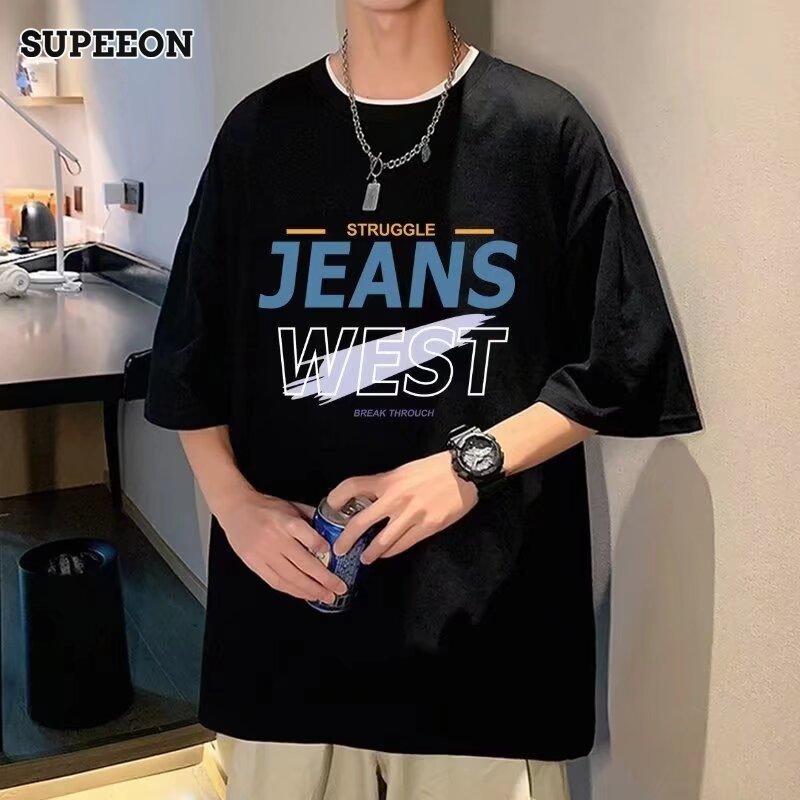 SUPEEON丨 Nam áo phông ngắn tay mùa hè thời trang Hàn Quốc đơn giản và đa năng đẹp trai rộng Áo Phông Ngắn Tay Cổ Tròn Ngắn Tay giản dị
