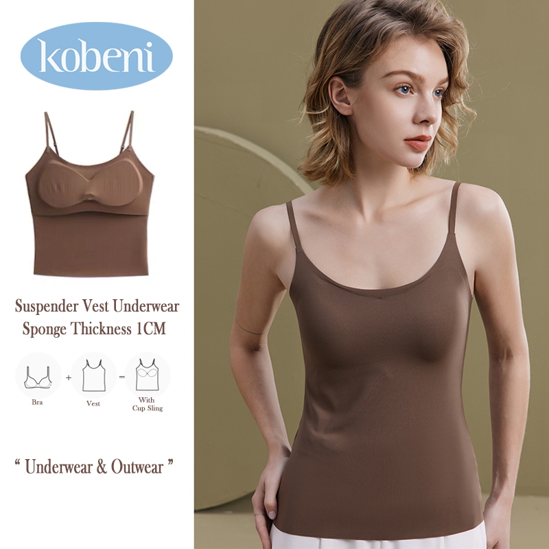 KOBENI Tanks & Camisoles Seamless Cami Bra Built-In Sponge Strap Spaghetti Strap Beautiful And Comfortable Soft Fabric ราคา 460 บาท*ส่งฟรี