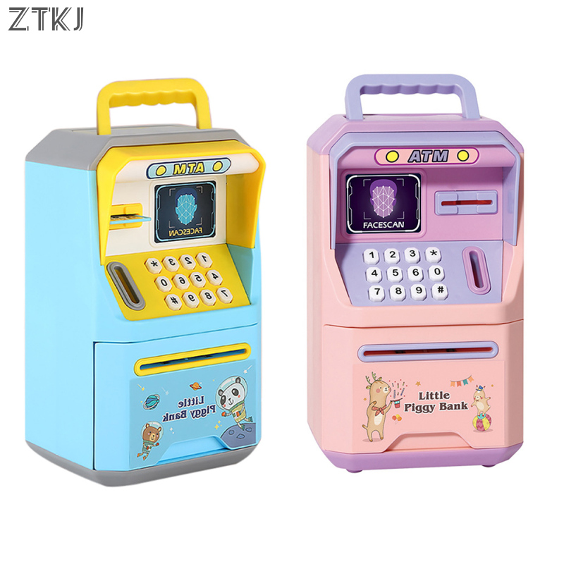 Thông Minh ống heo đựng tiền Mô Phỏng Nhận Dạng Khuôn Mặt Mật Khẩu máy atm Với Xử Lý Tiền Xu Tiền Mặt Hộp tiết kiệm Đồ Chơi Cho Trẻ Em Quà Tặng