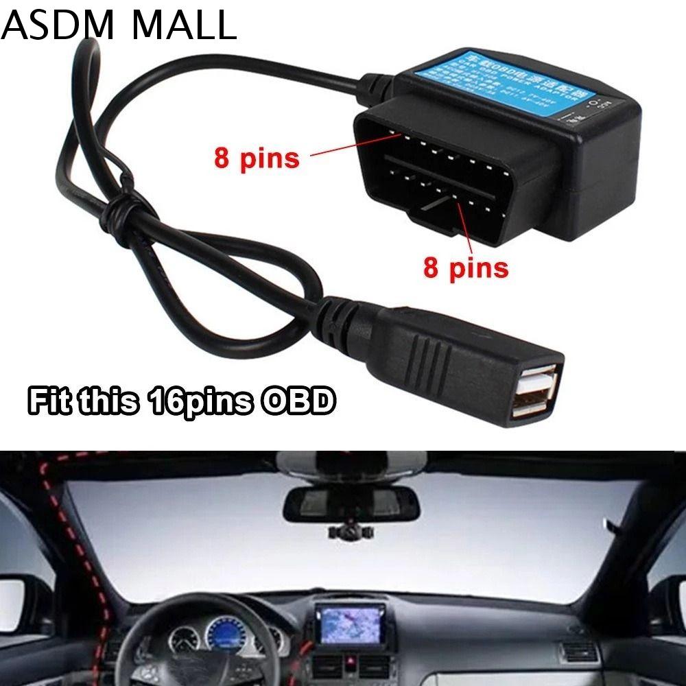 ASDM 24 giờ Dành cho máy quay camera hành trình Sạc xe hơi USB Chế độ chuyển đổi ACC Với Dây chuyển đổi Nguồn ACC Cáp sạc Cáp OBD Giám sát đỗ xe Bộ dây cứng OBD