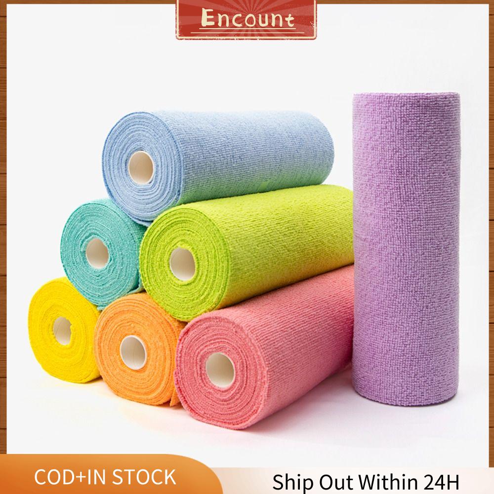 ENCOUNT 20PCS/Roll Thấm hút Khăn vi sợi Thay thế Tái sử dụng Khăn lau bát đĩa nhà bếp  Nhà bếp gia đình Giẻ lau đĩa dầu chống dính