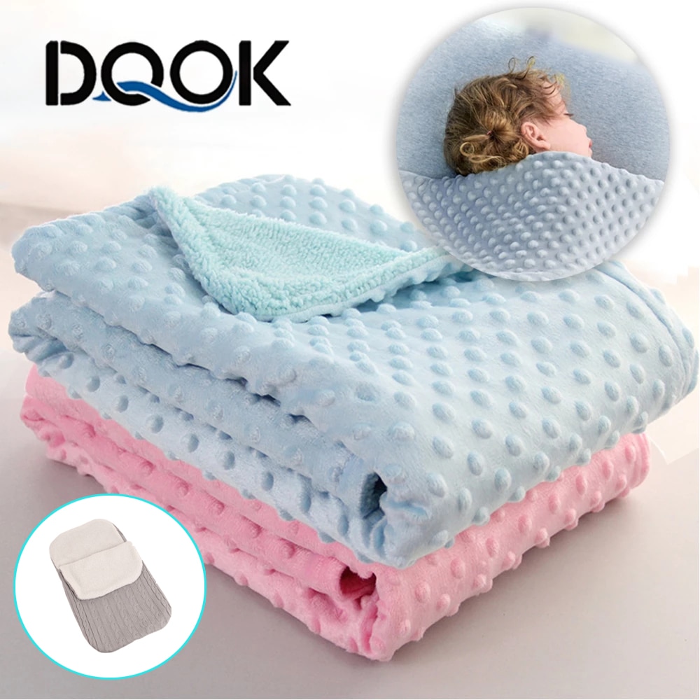 Chăn trẻ em & swaddling sơ sinh Chăn lông mềm Nhiệt Mùa Đông bộ đồ giường đơn sắc Set chăn bông bộ đồ giường trẻ sơ sinh khăn quấn