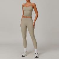 【Hoppe Fumeng】Padded sport vest and high waist yoga long pants for womens set wear
