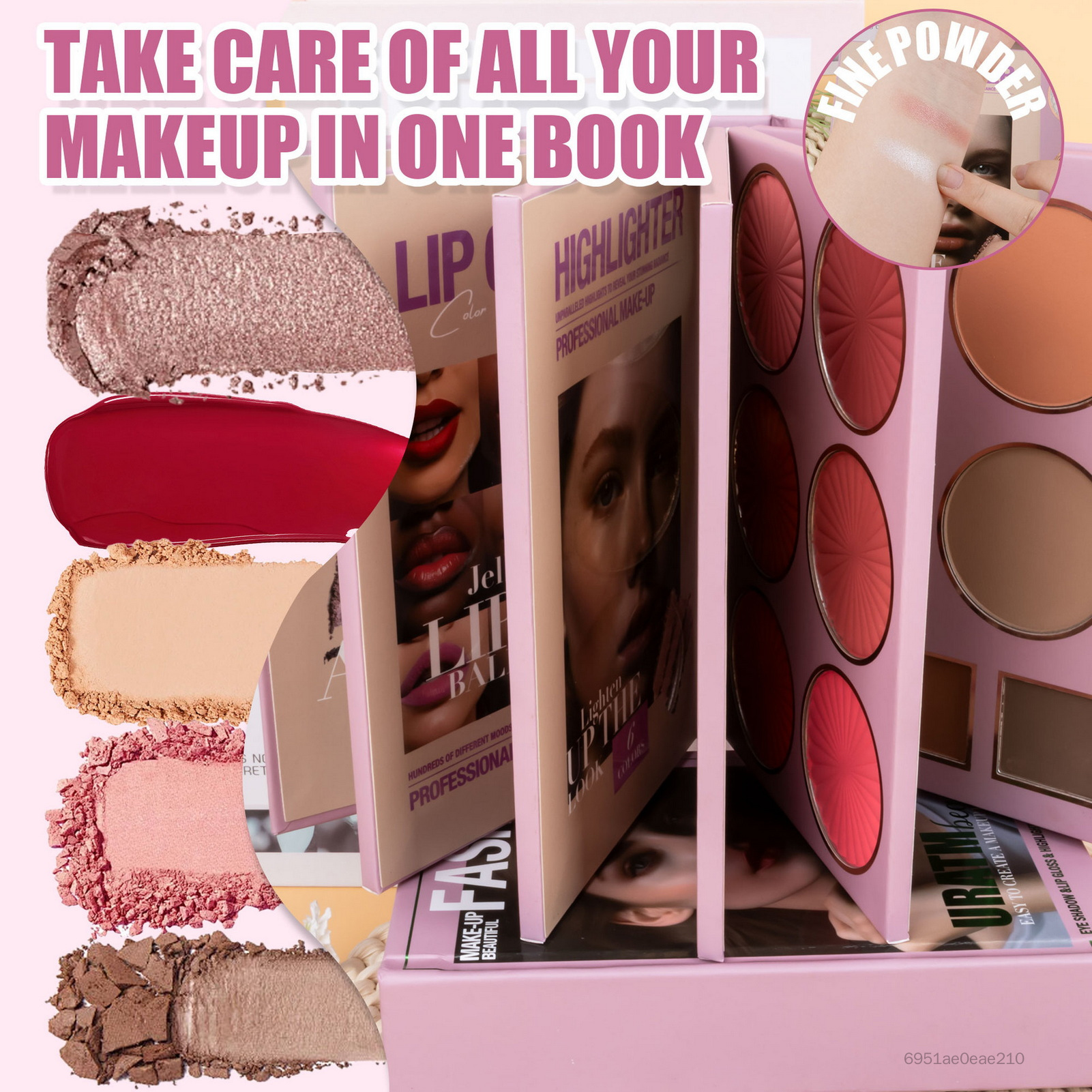 Bảng Phấn Trang Điểm 5 Lớp-Phong Cách Sách Dạ Quang Contour Blush Powder Bộ Làm Đẹp An Toàn Cho Mọi Loại Da Và Tông Màu AJ-VN - 2