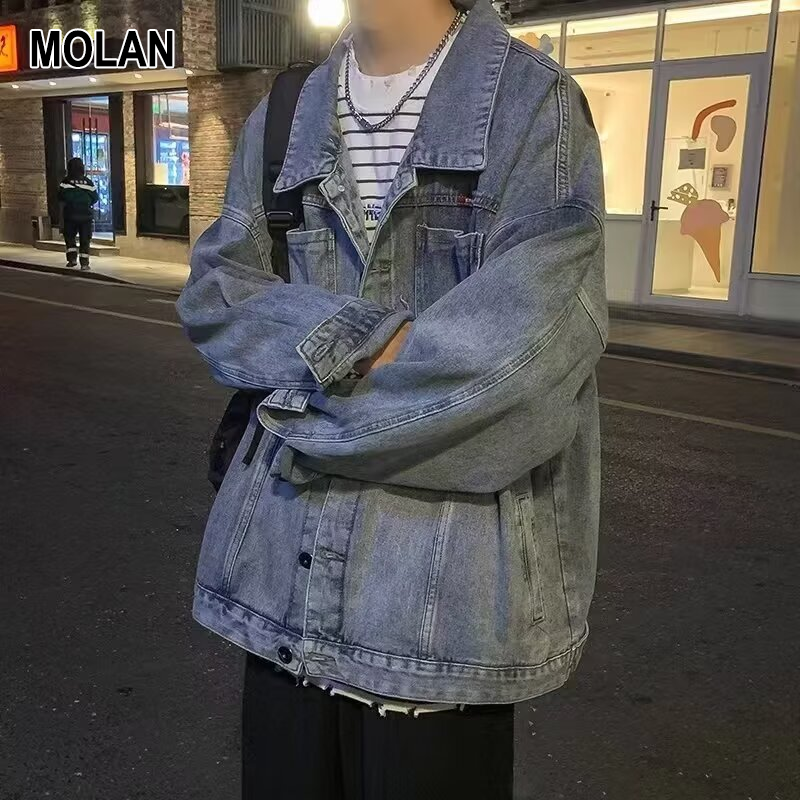 Áo khoác thời trang in graffiti Áo khoác Denim đường phố