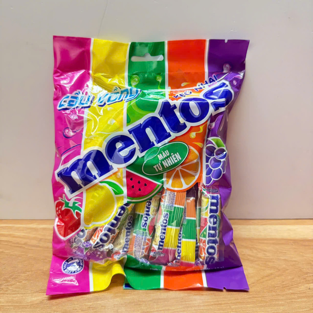 Combo 8/16/24 thỏi Kẹo nhai Mentos cầu vồng hương trái cây tổng hợp thỏi 10gr (5 viên)