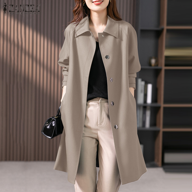 ZANZEA Korean Style Womens Casual Winter Jackets New Fashion Long Sleeve
