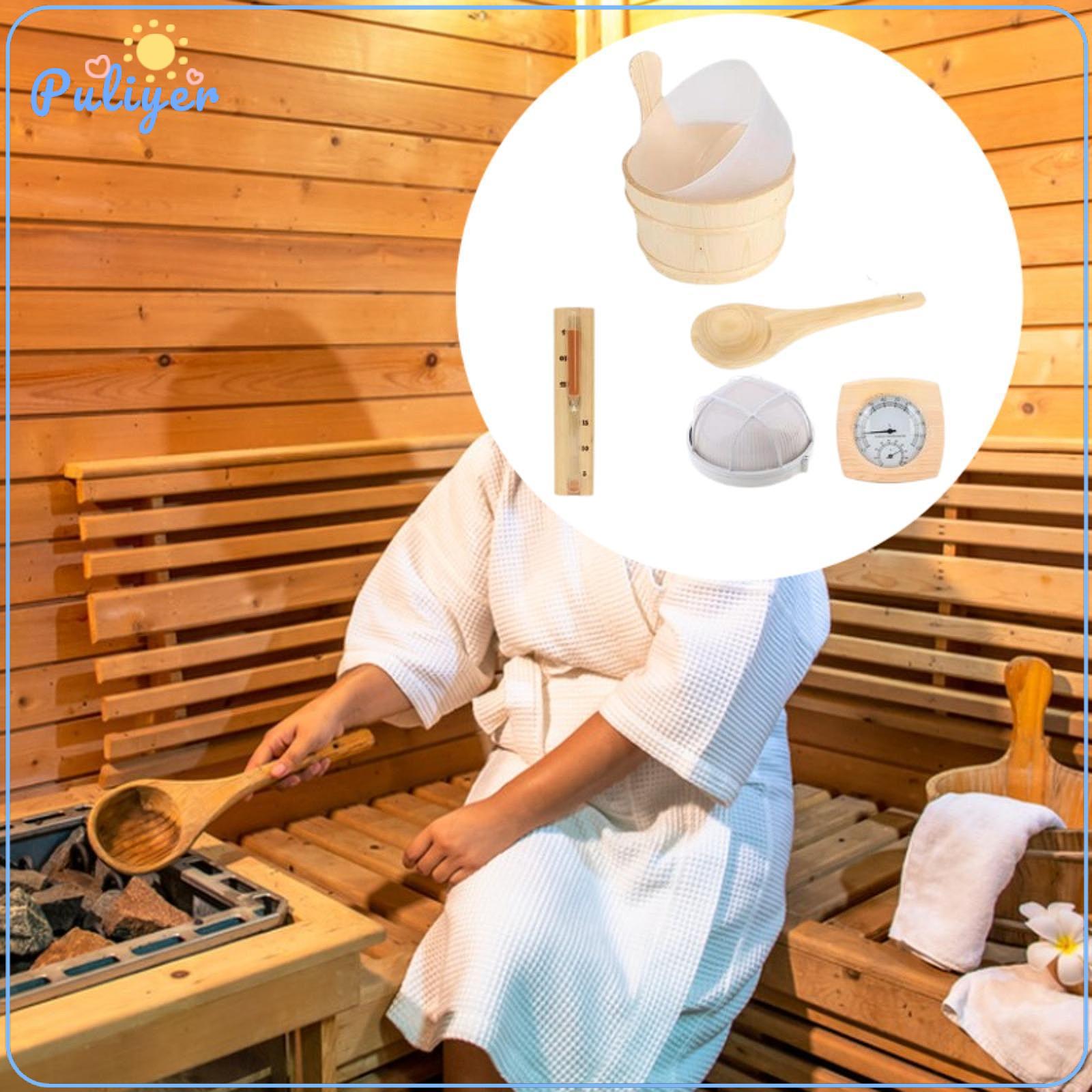 Sauna Bucket and Ladle Set Sauna Hourglass Timer Lampshade ราคา 3,862 บาท*ส่งฟรี